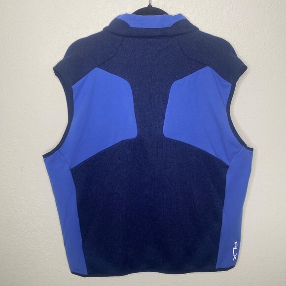 RLX Ralph Lauren Fleece Golf Vest Mens XL Blue & Navy Full Zip Pockets‎ - Picture 3 of 8